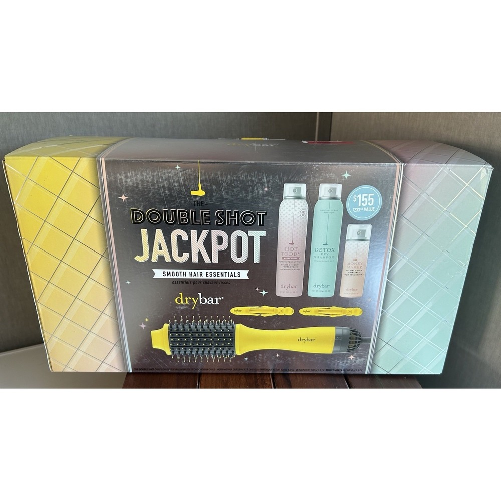 Drybar Double Shot Jackpot Smooth Hair Essentials Gift Set Blow Dryer Brush NEW! - Picture 8 of 8